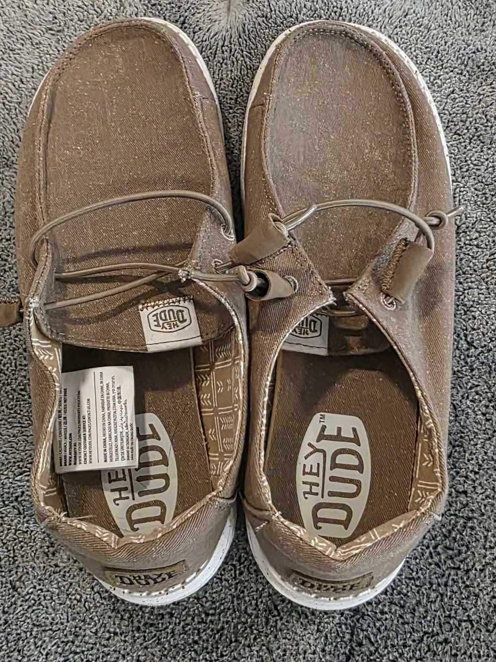 Hey Dude Kids Brown Canvas Slip-On Sneakers